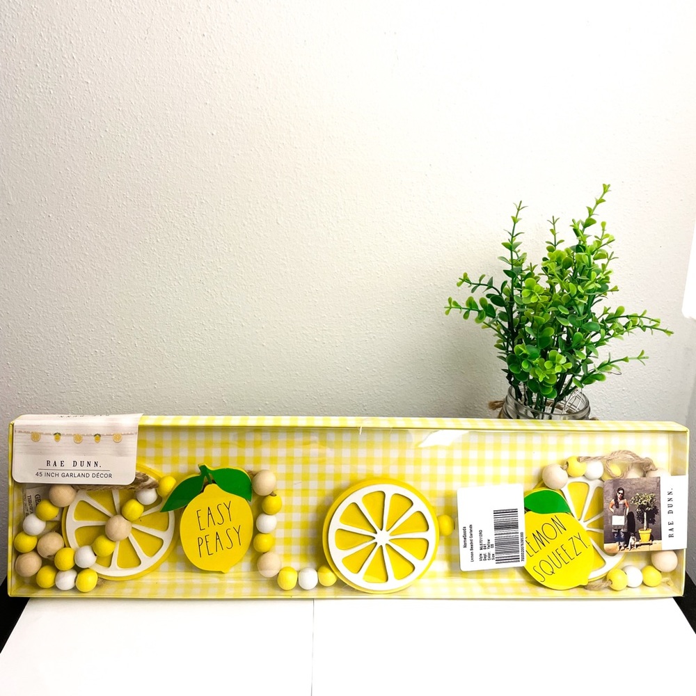 RAE DUNN 45in Lemon Motif Beaded Garland